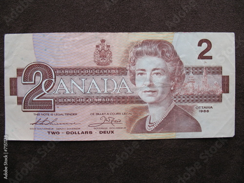 Old Canada 2 dollar bill
