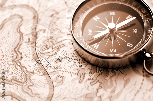 compass on map