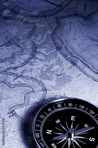 compass on map