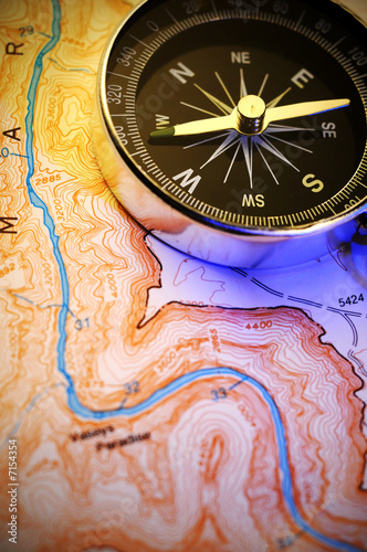 compass on map