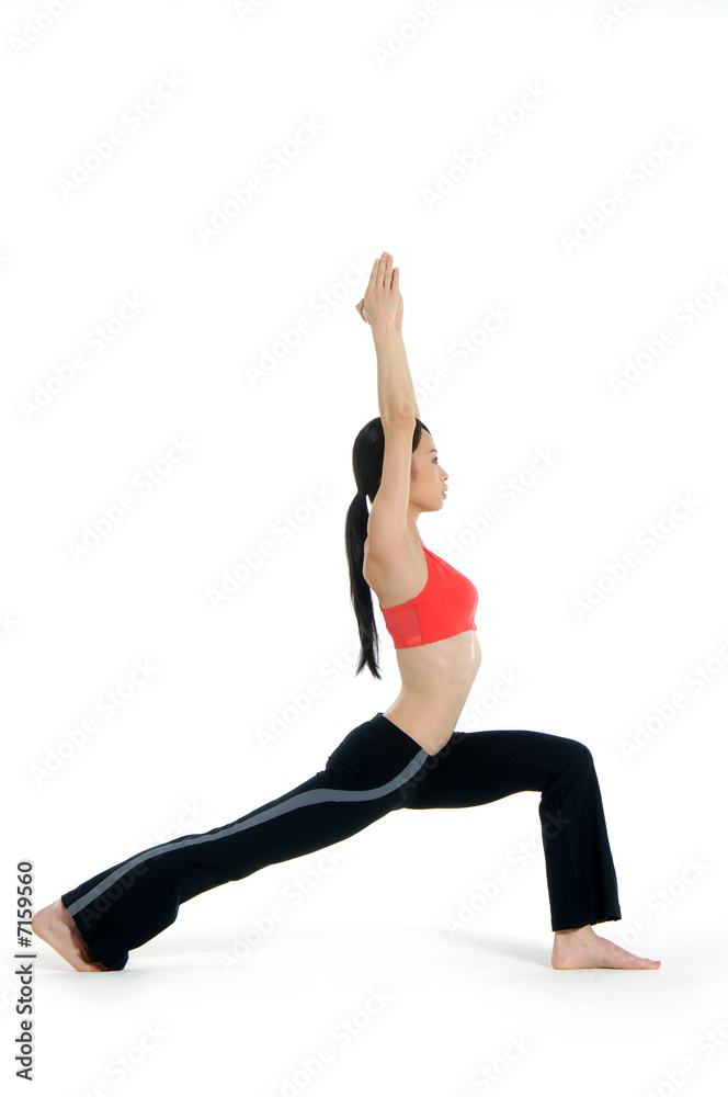 Young asian doing yoga in the room Young asian doing yoga in the room