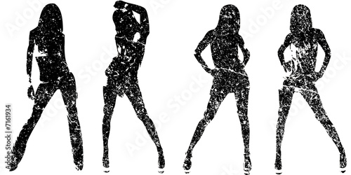 Grunge silhouettes photo