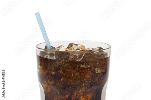 Glass of soda with straw