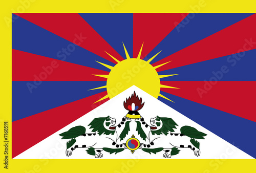 Obraz na plátně tibet fahne flag