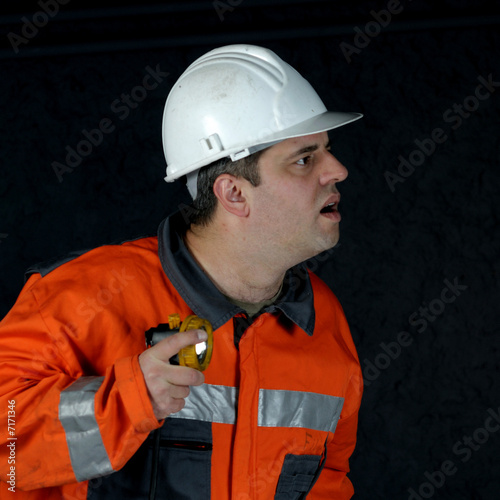 mine worker searching