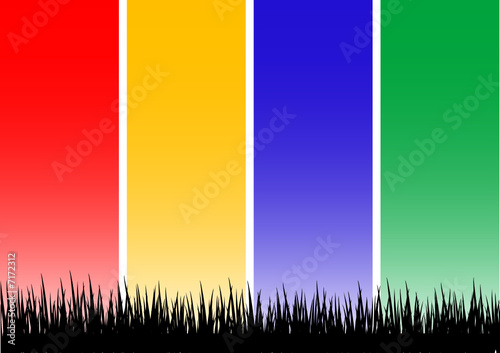 sfondo fasce colorate con erba