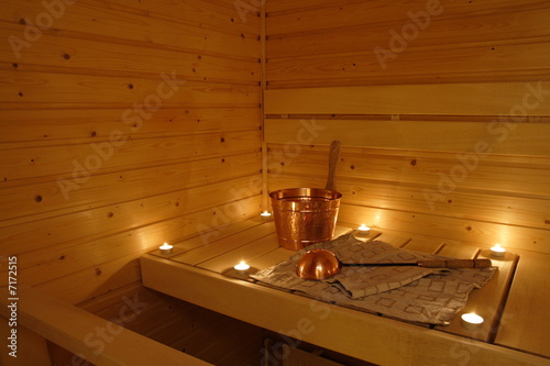 Interior of a Finnish sauna