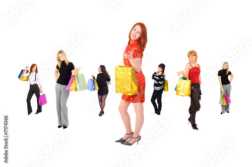  many girls shopping