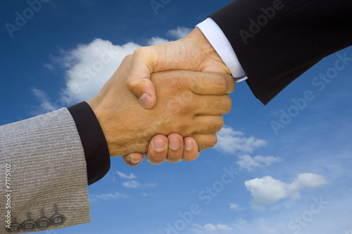 Green business handshake photo