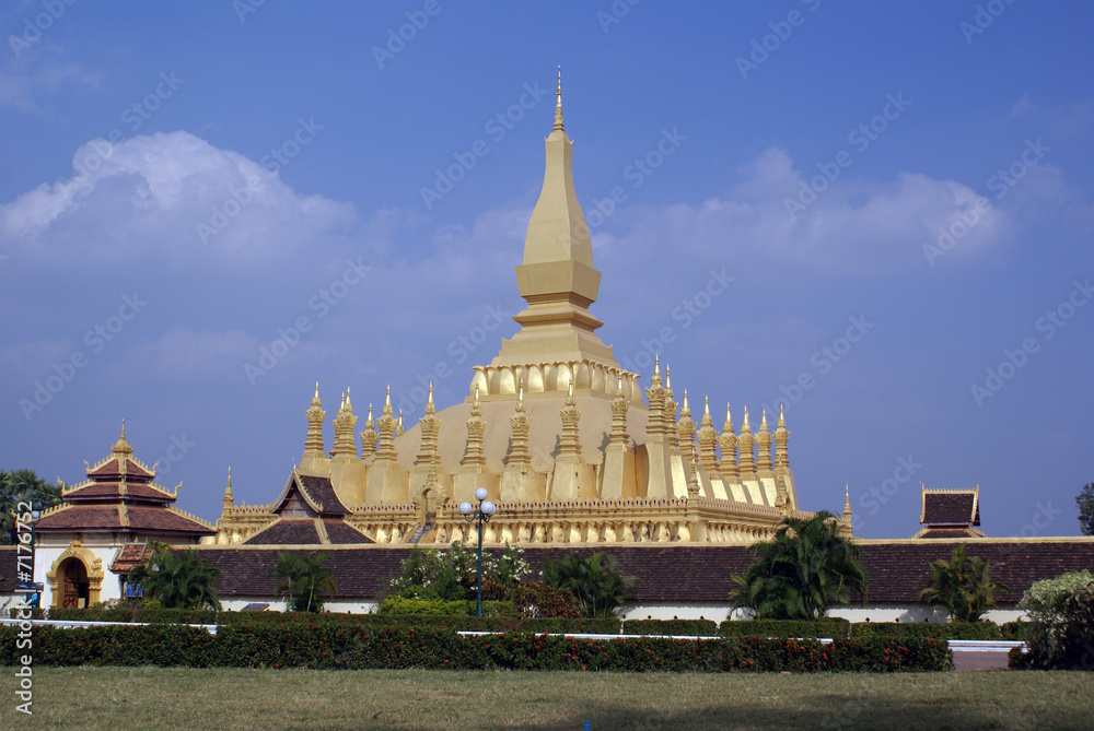 Wat and golden stupa