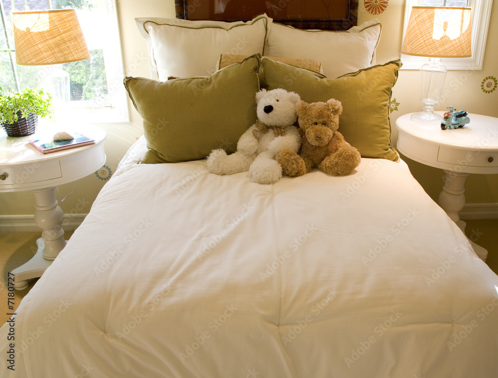 Luxury home kids bedroom with teddy bears. Stock Foto Adobe Stock