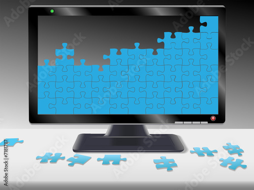 Computer or HDTV Monitor Jigsaw Puzzle