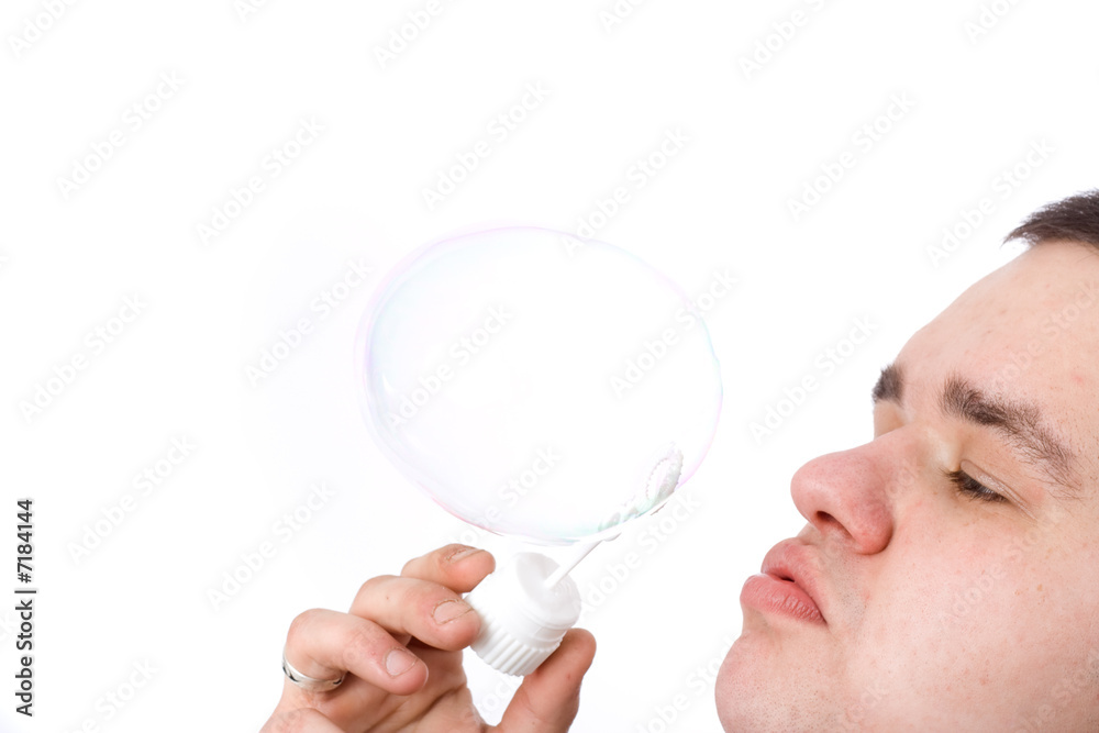 man and soap-bubble