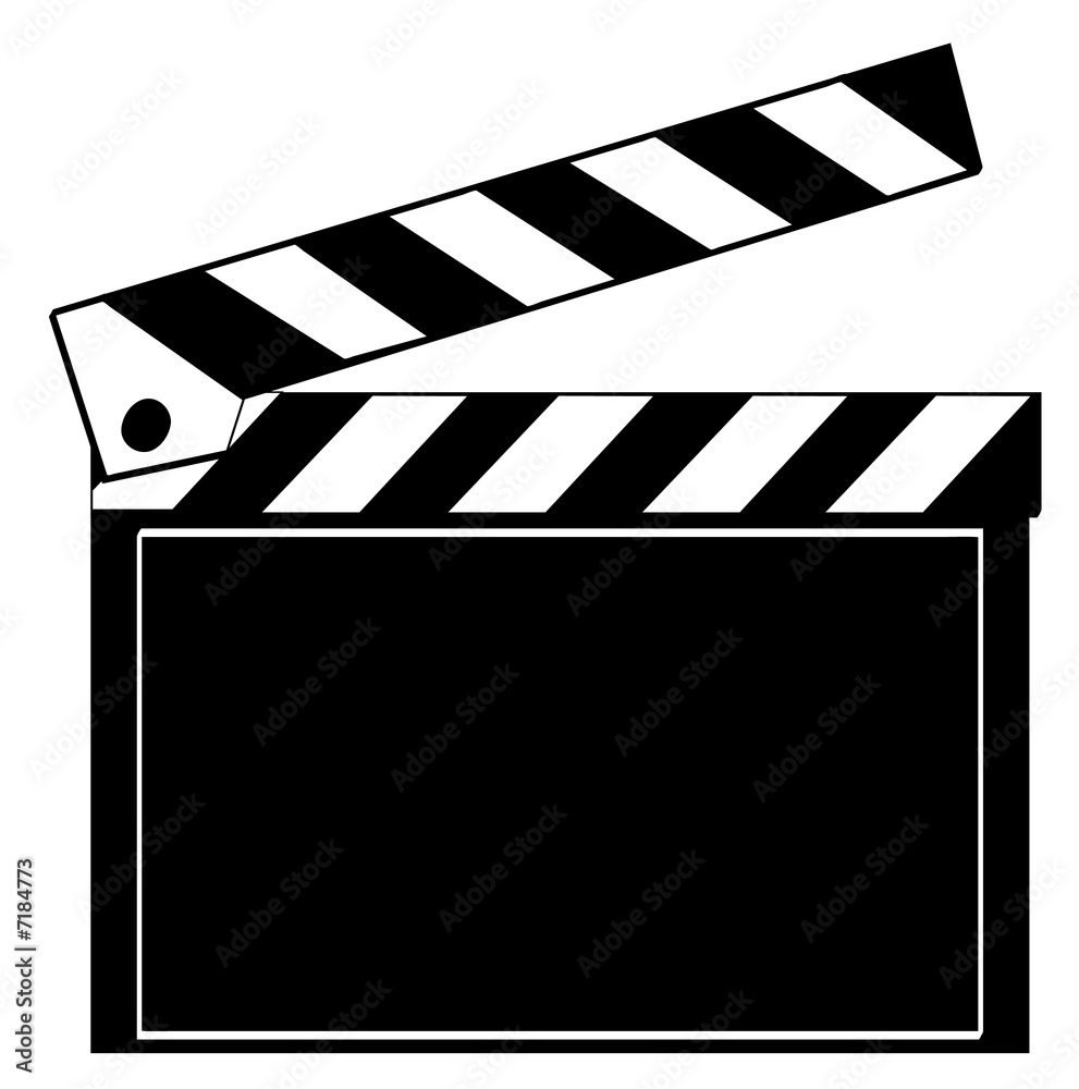 black and white clapboard isolated on white 
