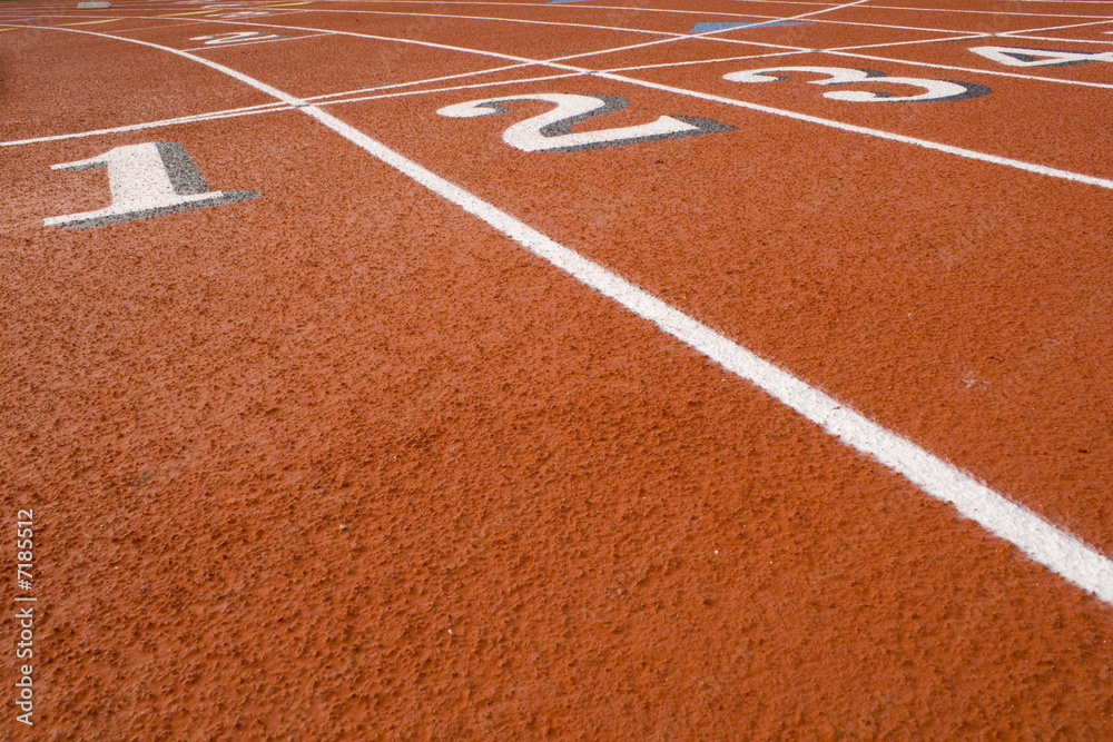 Fototapeta premium Track numbers on Red Field