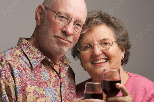 Happy Senior Couple Toasting