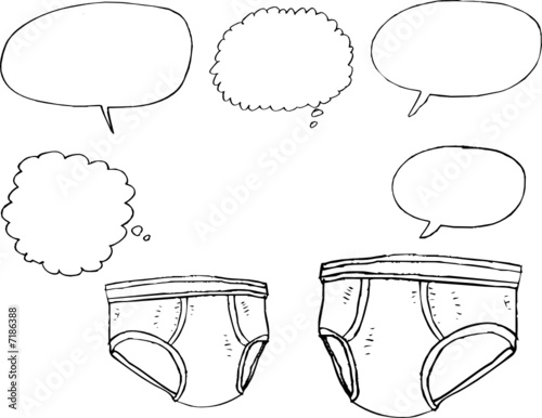 word balloons and underwear