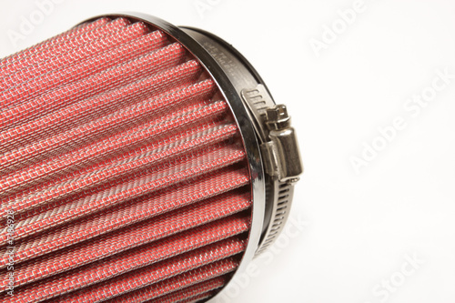 Detail of sport airfilter on white photo