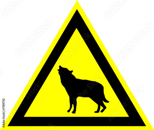 Schild Warnung Wolf