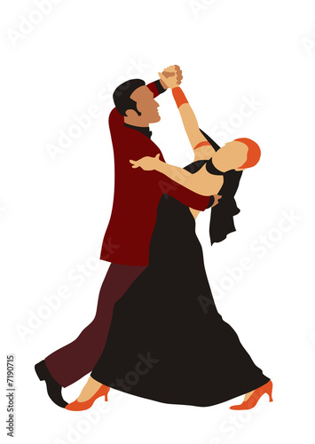 dancing couple in red and black clip art preview
