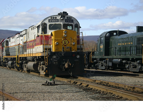 Diesel Train in the rail-yard