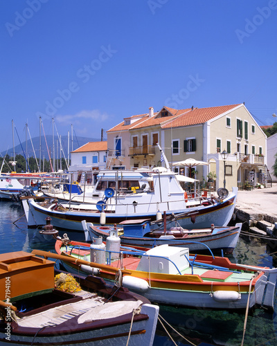 The harbour at Fiskardo on the greek island of Kefalonia