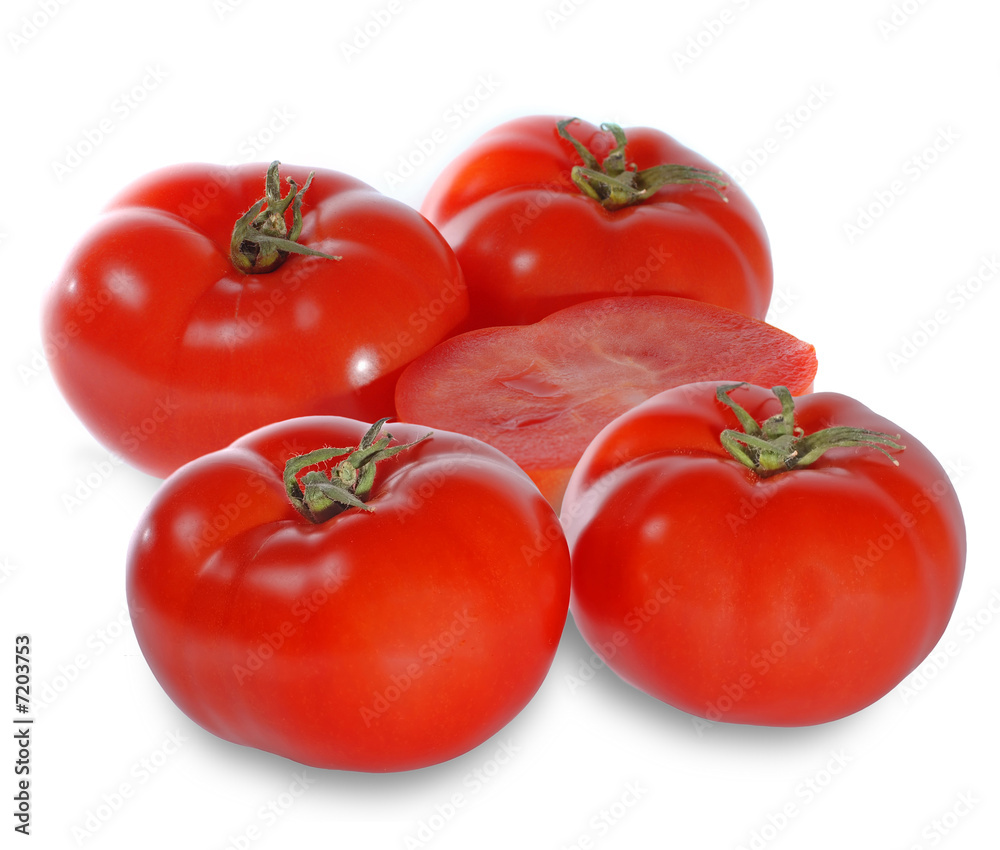 Fresh juicy tomatoes isolated on white background Fresh juicy tomatoes isolated on white background