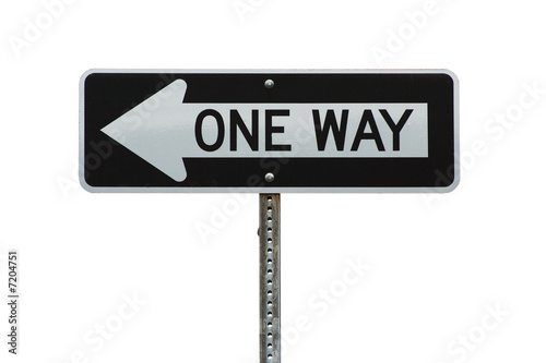 Isolated one way sign