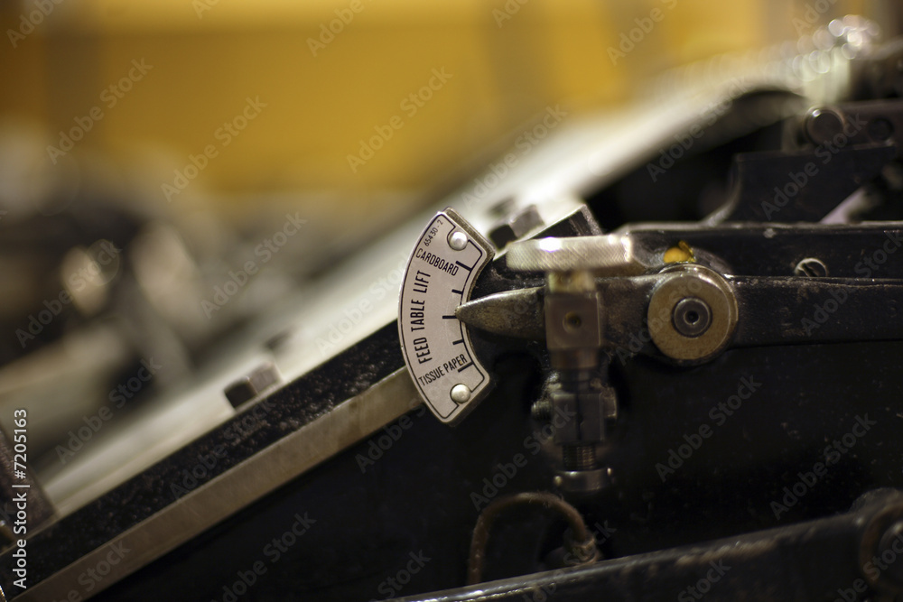 Fototapeta premium Detail of ancient old printing press 