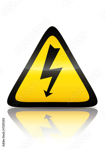 Symbole de danger électrique (reflet métal)