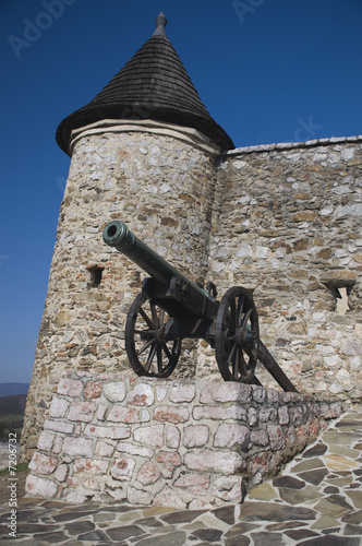 The cannon at the Krasna Horka castle, Slovakia photo