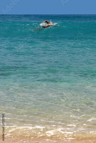 swimmer in St. Barth, Caribbean