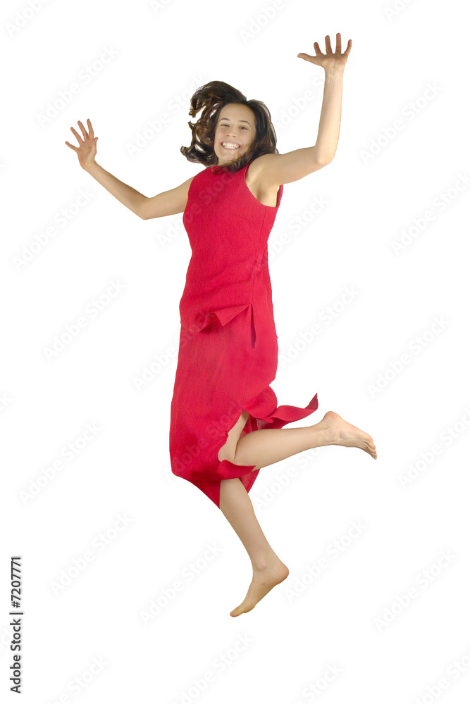 ragazza salta gioia rosso ragazza salta gioia rosso