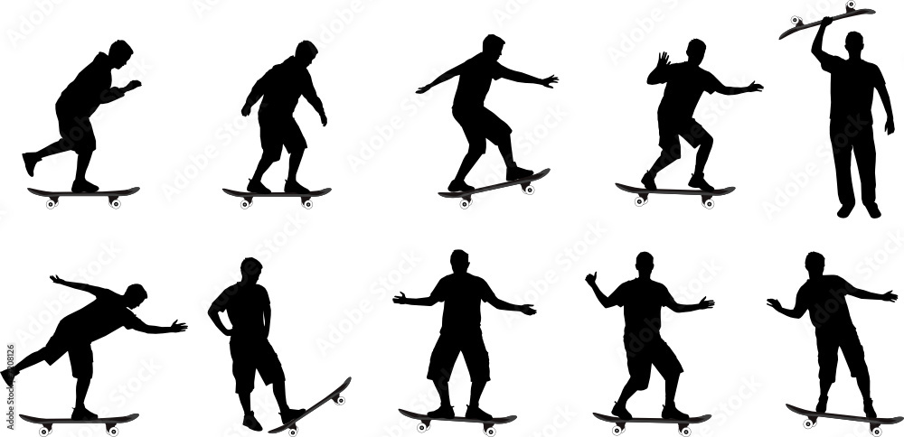 skate board silhouettes skate board silhouettes
