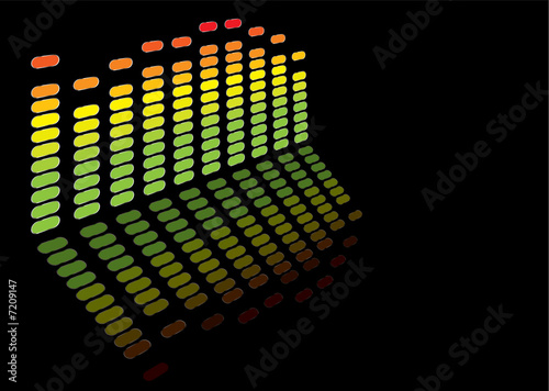 Graphic equaliser in rainbow colours