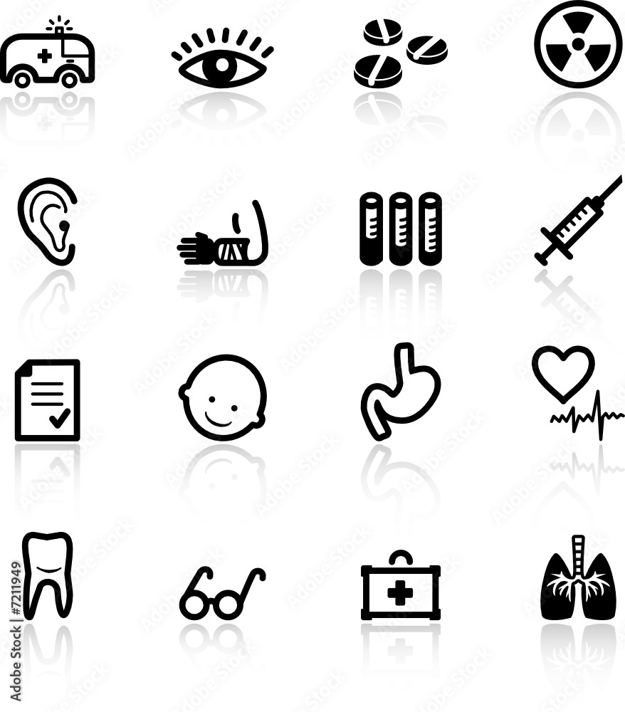 Fototapeta premium black medicine icons