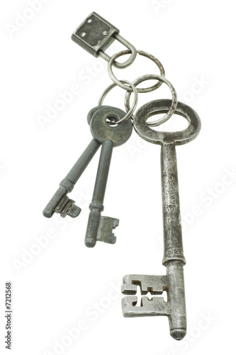 Old keys with mini pad lock © dezign56