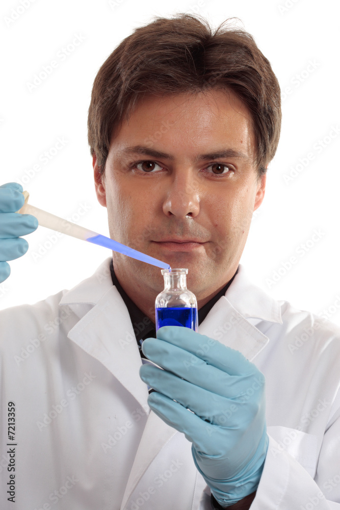Scientist or doctor with laboratory research sample Scientist or doctor with laboratory research sample