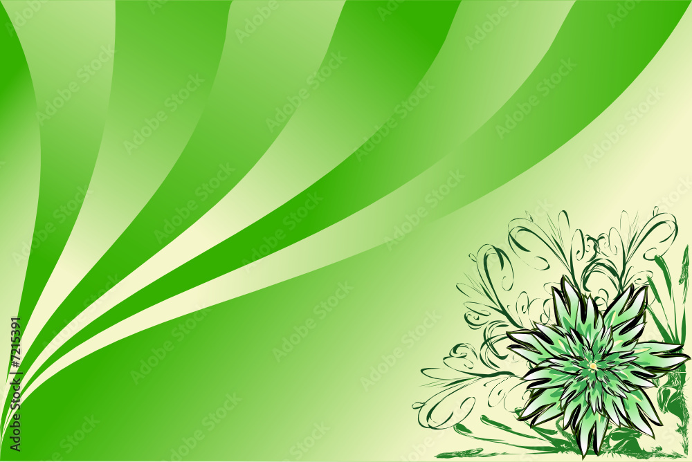 green background with flower