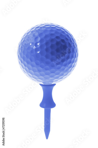 Blue Golf Ball on Tee