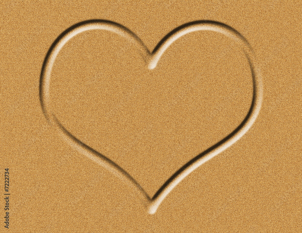 Heart in the Sand Illustration