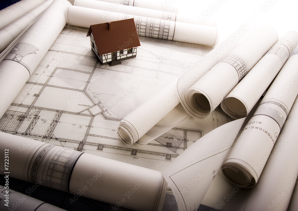 House blueprints close up