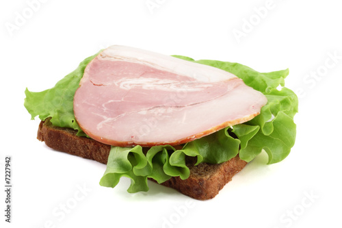Sandwich with  lettuce and ham