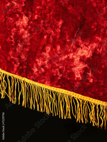 Red velvet with golden fringe