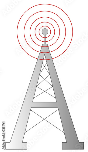 radio antenna or tower with signal 