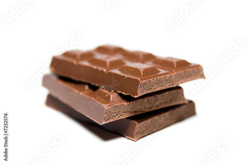 Chocolate Bars Isolated on White