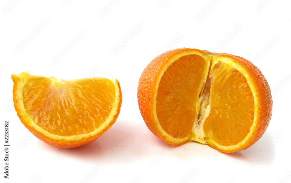 Mandarin orange without seeds isolated on white background Mandarin orange without seeds isolated on white background