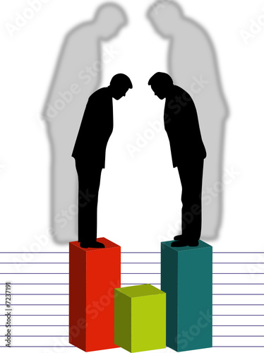 hommes sur barres de graphique