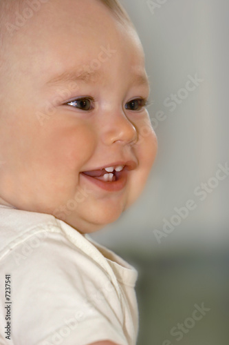 close up baby boy portrait