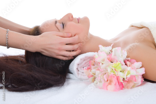 Attractive woman getting spa treatment © Guy Shapira